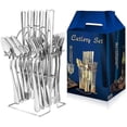 thumbnail image 3 of 24pcs/set Stainless Steel Cutlery Set With Holder Gift Box - Perfect Tableware Set For Any Occasion!, 3 of 5