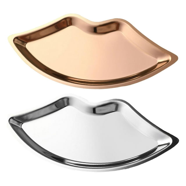2 Uds Forma De Labios Bandeja De Tocador Decoración Decorativa Organizadora Argenta rosa Gloria bandeja de tocador
