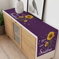 thumbnail image 4 of Purple Sunshine Sunflower Table Runner 36 Inches Long Farmhouse Dress Scarves, Pastoral Bees Farmhouse Floral Dining Tablerunner for Coffee Table/Kitchen Island/Party Décor, Small 13" x 36", 4 of 8