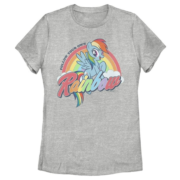 Women's My Little Pony Rainbow Dash Follow Your Own Rainbow Graphic Tee Athletic Heather Large