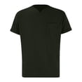 thumbnail image 4 of Prolriy Mens T-Shirts Men Spring Summer Casual V Neck Solid Short Sleeve Tee Shirt Top Blouse Mens Shirts Green XXL, 4 of 8