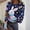 Royal Blue, variant on Stichou Women's Easter Tops Rabbit Eggs Graphic Happy Long Sleeve Shirts Comfortable Round Neck Pullover Holiday Clothes Fluorescence Yellow S