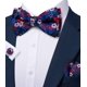 thumbnail image 4 of Set de Corbata de Moño Barry.Wang Floral Azul y Rojo en Seda 13.5x7.5 cm, 4 of 7