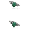 thumbnail image 2 of Anillo de plata Minnieouse para mujer con diamantes de imitación Verde Tamaño 8 2Conjunto, 2 of 6