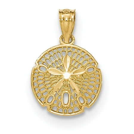 Lex & Lu 14k Yellow Gold Polished Filigree Sand Dollar Pendant