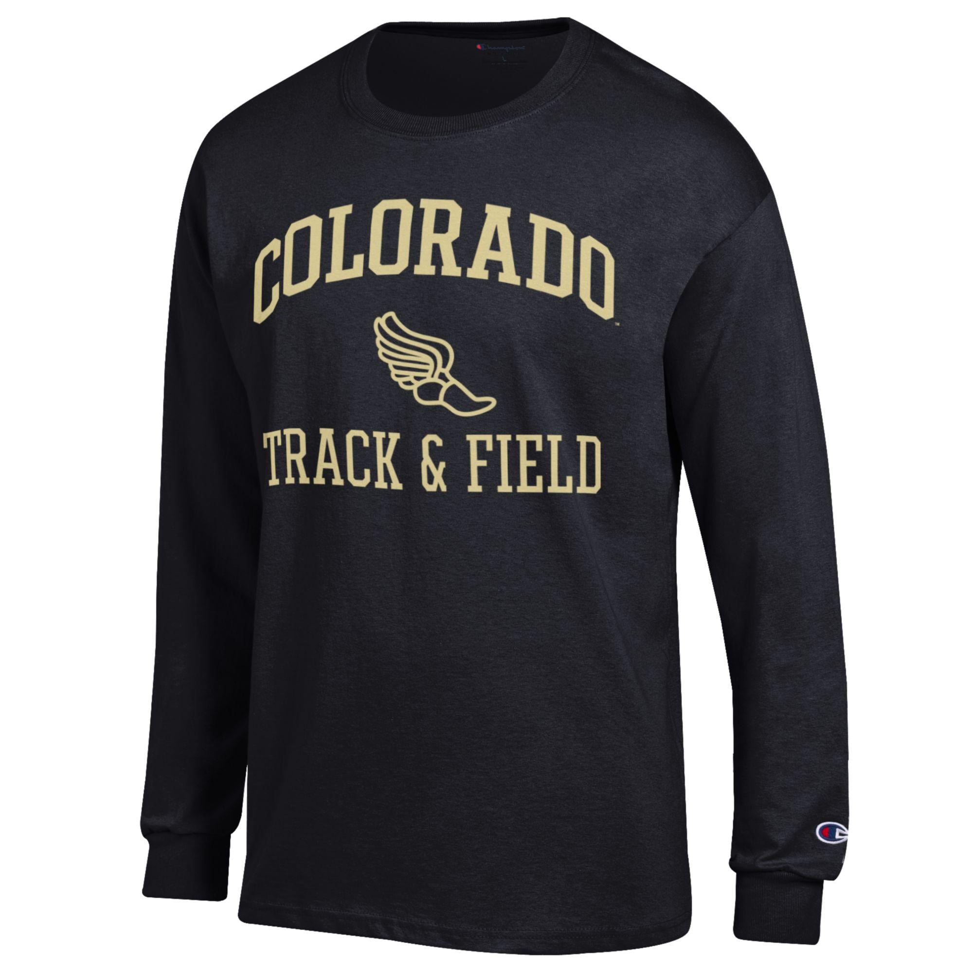 Men's Champion  Black Colorado Buffaloes Track & Field Icon Long Sleeve T-Shirt