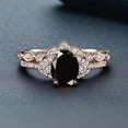 thumbnail image 2 of NYS Jewellers 2.00 Ct Oval Cut Black Diamond Womens Engagement Ring 14K Rose Gold Plated 925 Sterling Silver -5.5, 2 of 2
