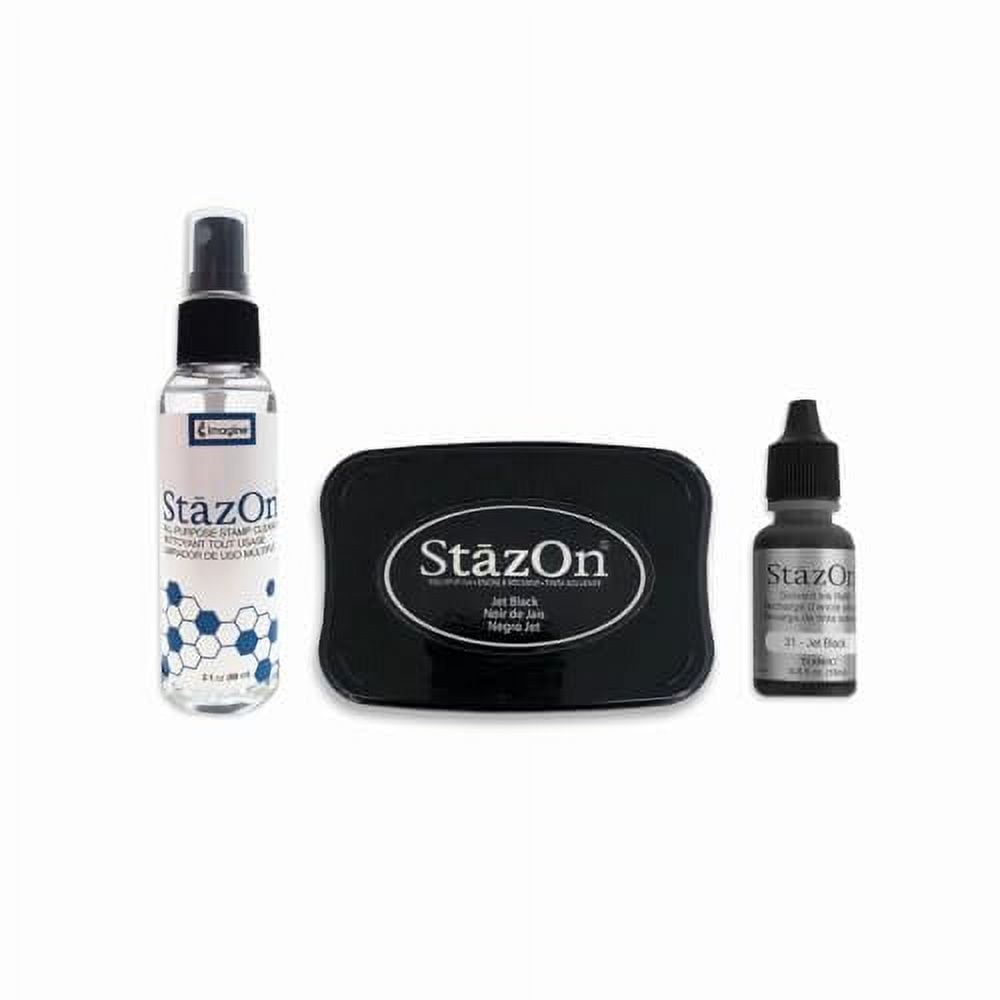 StazOn Jet Black Pad and Inker with Cleaner
