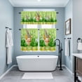 thumbnail image 3 of Easter Bunny Kitchen Curtains Sets for Windows 24 Inch Length, Spring Green Garden Floral Botanical Plaid Rod Pocket Window Treatments Tier Curtains and Valances Set for Bedroom/Bathroom, 3 of 8