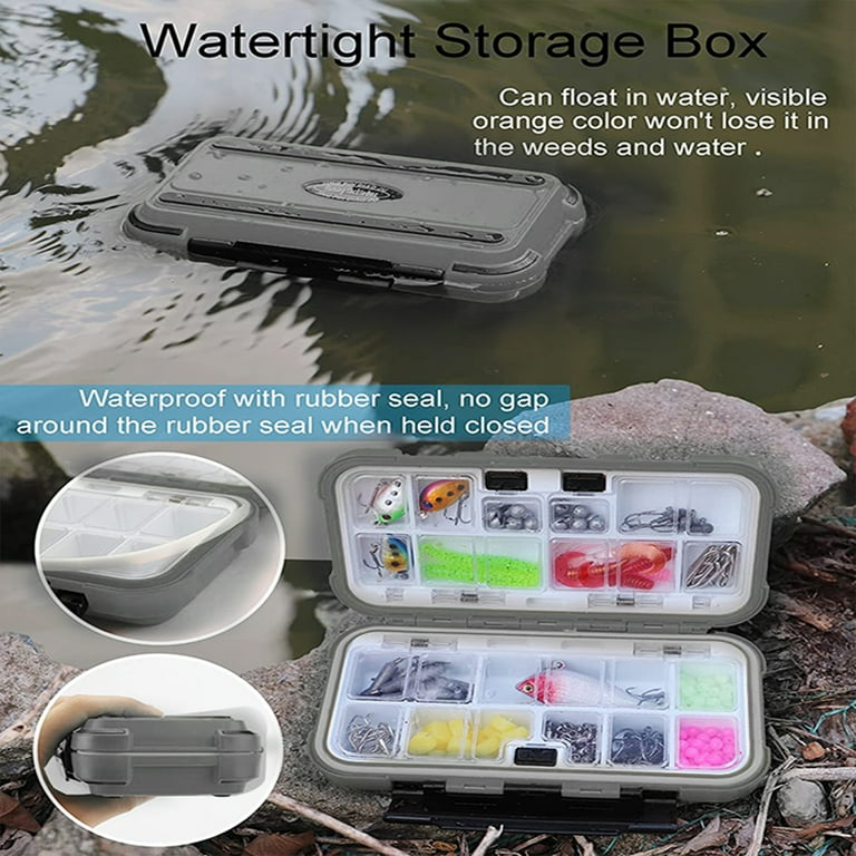 Eyotto Gray 30 Slots Fishing Tackle Box Organizer Adjustable Dividers,  Medicine Tools Storage Box 