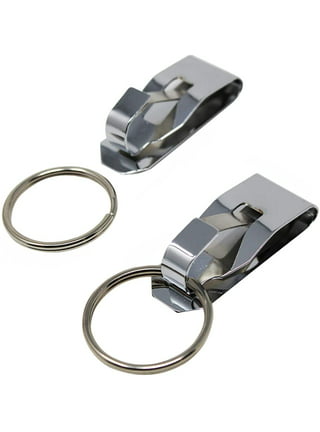 Stainless Steel Keyring Security Clip On Heavy Duty Belt Key Clip Belt  Keychain 2 Detachable Keyrings Belt Key Holder 