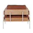 thumbnail image 5 of LumiSource White Metal, Natural Wood, Camel PU Kari Accent Chair, 5 of 7
