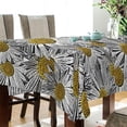 thumbnail image 3 of Floral Daisy Pattern Rectangle Tablecloth, Dust Proof Anti Wrinkle Wipeable Table Cloth Tabletop for of Dinner Kitchen Wedding Holiday Party 54"x54" Home Decor, 3 of 7