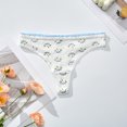 thumbnail image 2 of GEWSEY Women Edge Thong Sexy Cotton Panties Ladies Soft Lingerie Solid Low Rise Underwear (Sky Blue, S), 2 of 3