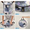 thumbnail image 4 of 50L Extra Large Popup Hamper Collapsible Laundry Basket With Zippered Lid 15.7x18.5in A Cat in The Glass and Flowers, 4 of 7