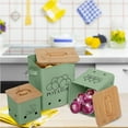 thumbnail image 2 of Pethiy Kitchen Canisters Set, Storage Bin for Potato Onion & Garlic, 3 Pack Set Countertop Pots Containers with Wooden Lid - Potato Storage, Garlic Bin, Onion Keeper Tin with Aerating Holes-Green, 2 of 6