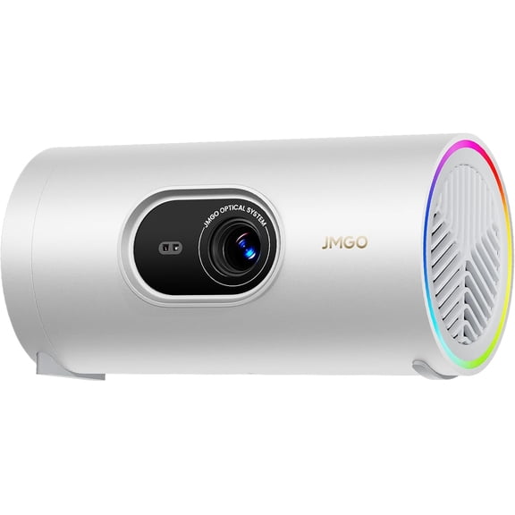 Restored JMGO PicoPlay 1080P Smart Mini Projector, Google TV with Licensed Netflix, 400 ISO Lumens, 8W Dolby Digital, Portable Projector with WiFi & Bluetooth, Including Optical Filte (Refurbished)