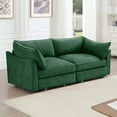 thumbnail image 3 of 78'' Chenille Deep Seat Loveseat Couch Oversized Modular Sofa with Storage Pull Out Drawers for Living Room,Green, 3 of 9