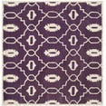 thumbnail image 2 of SAFAVIEH Chatham Ethan Geometric Wool Area Rug, Purple/Ivory, 5' x 5' Square, 2 of 7