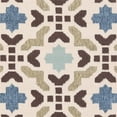 thumbnail image 3 of Safavieh Veranda Collection VER080-0612 Cream and Aqua Square Area Rug, 6 feet 7 inches Square (6'7" Square), 3 of 10
