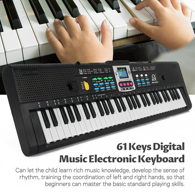 61 Keys Electronic Piano Digital Music Electronic Keyboard Musical Instrument Gift with Microphone for Kids Beginners