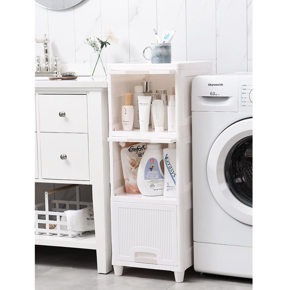 Veryke 3-Tier Storage Cabinet, Floor Cabinet with Drawers ...