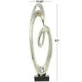 thumbnail image 4 of 16" x 52" Silver Aluminum Metal Tall Floor Loop Abstract Sculpture with Black Marble Base, by DecMode, 4 of 12