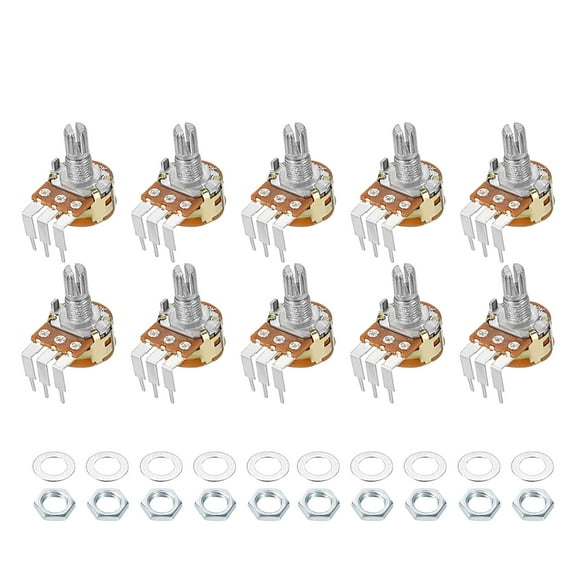 Uxcell WH148 500K Ohm Variable Resistors Single Rotary Carbon Film Potentiometer 10pack