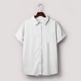 thumbnail image 4 of IYYVV Button Down Short Sleeve Shirts for Women V Neck Loose Roll Up Collared Shirt Casual Summer Tops with Pockets White 2XL, 4 of 7