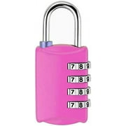 Combination Lock Resettable 4 Digit Padlock Outdoor Waterproof Combo Lock for School Gym Locker Fence Gate Hasp Cabinet Toolbox Cases (Rose Red)