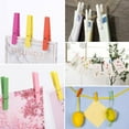 thumbnail image 6 of Shoreew 50Pcs Wooden Clothespins Photo Clips Strong Grip Compact Size Portable Heavy-Duty Craft Art Picture Clips Colorful Clothespins, 6 of 7