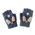 thumbnail image 2 of Unisex Warm Soft Winter Knit Gloves for Kids Boys Girls Glove with Cartoon Dog 5-10 Year, 2 of 3