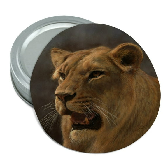 Lioness Female Lion Round Rubber Non-Slip Jar Gripper Lid Opener