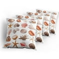 thumbnail image 5 of Ambesonne Colorful Throw Pillow Cover 4 Pack, Mollusk Summer Holiday, 20", Multicolor, 5 of 7