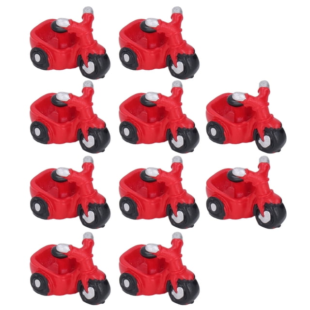 Mini Tricycle Toy, 10 Pcs Tricycle Model Toy DIY Ornament Micro Landscape For Display Table
