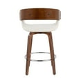 thumbnail image 5 of Elisa Mid-Century Modern Counter Stool In Walnut And Cream Fabric - Set Of 2, 5 of 7