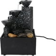 thumbnail image 1 of Tabletop Fountain Ornament, Elegant LED Light Circulating Water Desk Waterfall Fountain Decorative USB Powered With Stones For Living Room For Office (Ink Black),Ink Black, 1 of 9