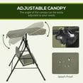 thumbnail image 4 of Outsunny 3-Seat Patio Swing Chair with Adjustable Canopy Green and Brown, 4 of 10