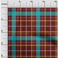 thumbnail image 1 of oneOone Georgette Viscose Maroon Fabric Madras Check Dress Material Fabric Print Fabric By The Yard 42 Inch Wide, 1 of 4