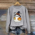 thumbnail image 4 of Neewe Women's Halloween Printed Crew Neck Sweatshirt Loose Soft Long Sleeve Pullover Casual Tops, 4 of 4