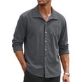 thumbnail image 5 of FchengtaiS Men's Corduroy Button Down Shackets Lapel Collar Long Sleeve Textured Shirts Jacket Fashion Casual Daily Outerwear, 5 of 5