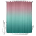 thumbnail image 2 of Ombre Green Pink Waterproof Fabric Shower Curtain, Colorful Painting Waterproof Fabric Shower Curtain for Bathroom Curtains Bathtubs Hotel Washable Shower Curtains with 12 Hooks Stall 48x72in, 2 of 8