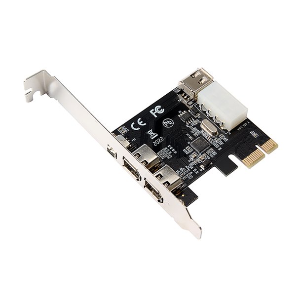 Tarjeta adaptadora Irfora Tarjeta adaptadora PCI-E a 1394 PCI-E x1 a 3 puertos DV Tarjeta de captura de video de alta definición con 2 * 1394A 6Pin 1 * 1394A 4Pin puertos Irfora Tarjeta adaptadora