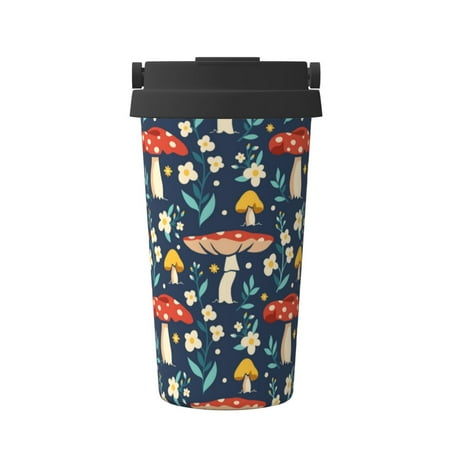 

Salouo Colorful Mushrooms Print Coffee Travel Mug Spill Proof with Lid-Stainless Steel Vacuum Insulated Tumbler - Thermos Cup for Keep Hot/Ice Coffee Tea and Beer