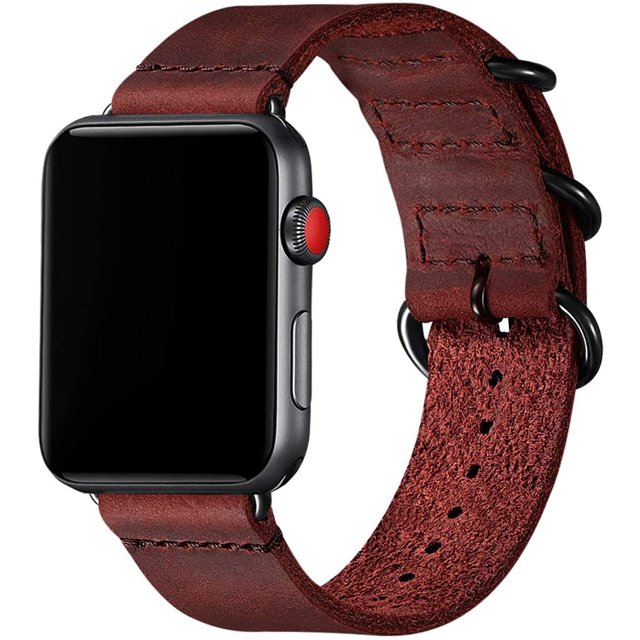 Vintage Leather Bands Compatible with Apple Watch Band 38mm 40mm 41mm 42mm 44mm 45mm,Genuine Leather Retro Strap Compatible for Men Women iWatch SE Series 7/6/5/4/3/2/1