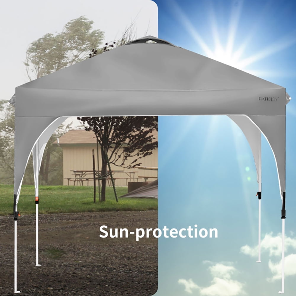 Aimee Lii 8 x 8 Feet Outdoor Pop Up Tent Canopy Camping Sun Shelter with Roller Bag, Backyard Canopy Gazebo, Gray Aimee Lii 8 x 8 Feet Outdoor Pop Up Tent Canopy Camping Sun Shelter with Roller Bag, Backyard Canopy Gazebo, Gray