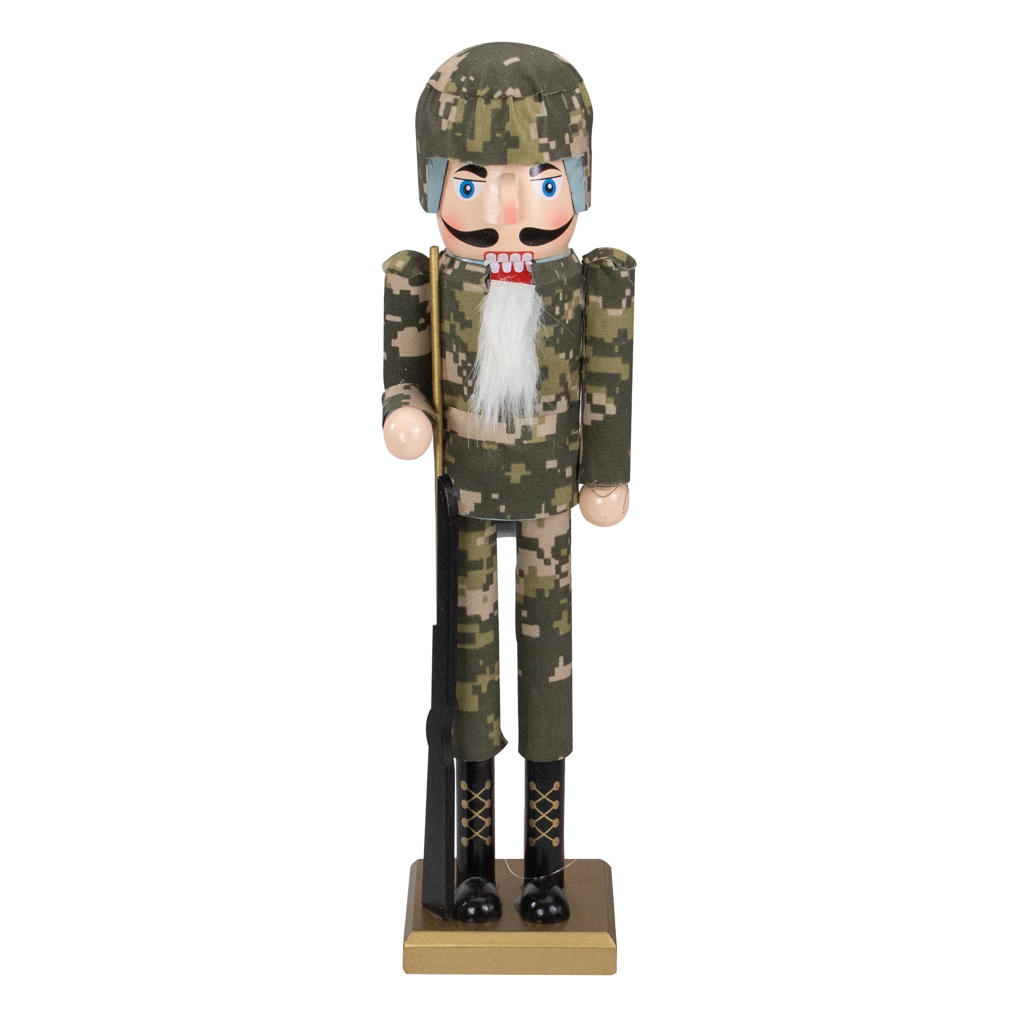 Northlight 15 Beige and Green Army Soldier in Fatigues Christmas Nutcracker Walmart