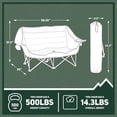 thumbnail image 6 of Love Seat Padded Lounge Chair, Oversized Folding Camping Sofa, Low Seat Double Camping Chair, Portable Outdoor Loveseat Supports 500 lbs for Beach, Tailgating, RV, Sports,, 6 of 7