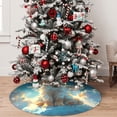 thumbnail image 5 of Lsque Cute Angel Winged Rabbit Print Christmas Tree Skirt, Tree Skirt with Ties or Velcro, Perfect for Holiday Decorations, Halloween, and New Year-30", 5 of 7