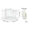 thumbnail image 2 of Clear Cake Box, 6 Pack 9"x9"x6" Tall Cake Boxes with Ribbon for 6 Inch Cake Packing Carry for Birthday (White), 2 of 6